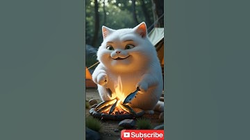 Mèo ú nướng cá #quotes #catvideos #cuteanimals #slowvideo #campingcar #shortvideo #fishingcat #ai
