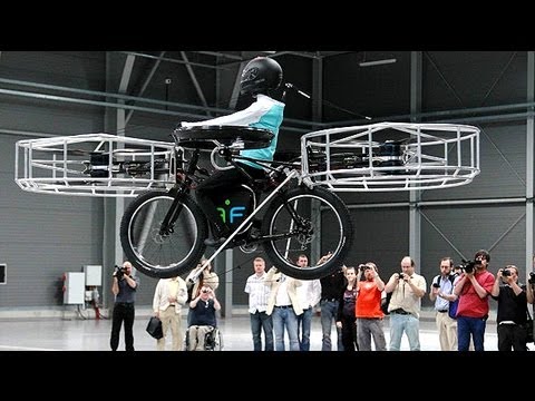 flying electric bicycle invented in czech republic 音乐视频片