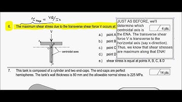 Transverse Shear Stress - Exam Problem, S13 (Currant)
