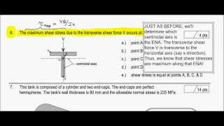 Transverse Shear Stress - Exam Problem, S13 (Currant)