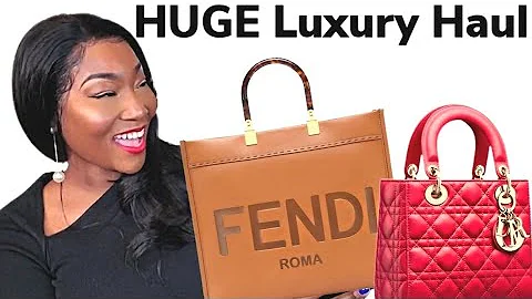 HUGE LUXURY HAUL  FENDI SUNSHINE TOTE, LADY DIOR, ...