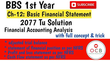 Bbs 1st year account//cashflow, financial position, profit&loss statement as per NFRS//FULL SOLUTION