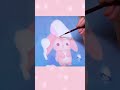 Illustration making♡Glitter Shampoo♡かわいいうさぎと鳥さん♡#グリッターシャンプー #art ＃イラストメイキング #アナログ #キャンバスアート