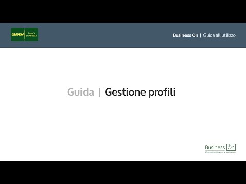 Credem Business On - Gestione Profili