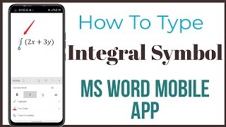 How To Type integral Symbol in Microsoft Word on Mobile Phone | Type integral in MS Word Android App screenshot 3