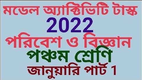 পঞ্চম শ্রেণির মডেল অ্যাক্টিভিটি টাস্ক আমাদের পরিবেশ 2022 জানুয়ারি পার্ট-1 (samirstylistgrammar)