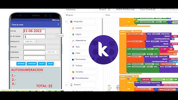 App android para enviar ticket de venta por email desarrollado con Kodular