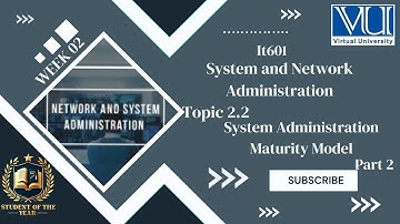 IT601 Short lecture| IT601 week 02 Topic 2.2|System Administration Maturity Model part 2