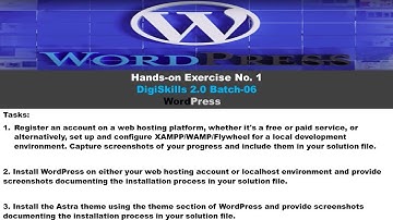 wordpress hands-on exercise 1 | dstp 2.0 batch 06 Digiskills wordpress exercise 1 solution