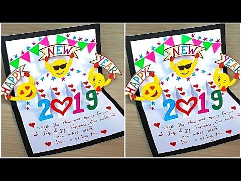 Happy new year pop up card by angela dodson New year pop up greeting cards 2019 / Diy new year cards handmade / New year pop up cards - YouTube