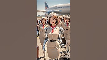 Stunning Humanoid Airhostess Enters Plane with a Smile #robots #robot