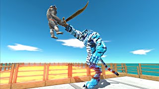 Ice Mutant Tiger vs Mutant Primates on Hell Bridge  Animal Revolt Battle Simulator