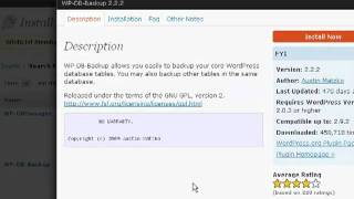 How to (Back Up a WordPress Blog) Using WP (Database Backup) Plug In