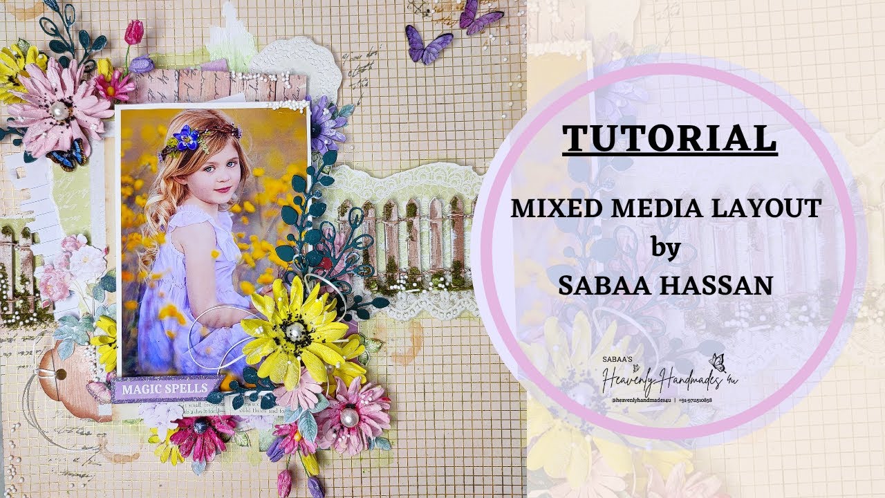 Mixed media Layout for Beginners | Step by step Easy Techniques ...