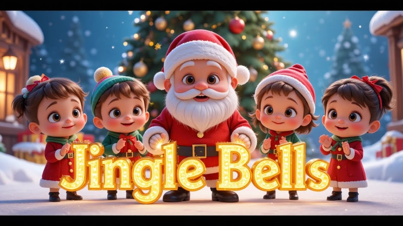 Jingle Bells Kids Song 🎄 | Cute Christmas Nursery Rhyme for Toddlers ...