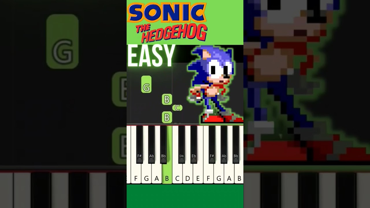 Green Hill Zone easy piano tutorial #fy #fyp #foryou #piano