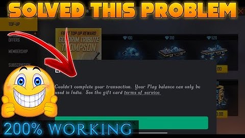 could not complete your transaction your play balance can only be used in india
