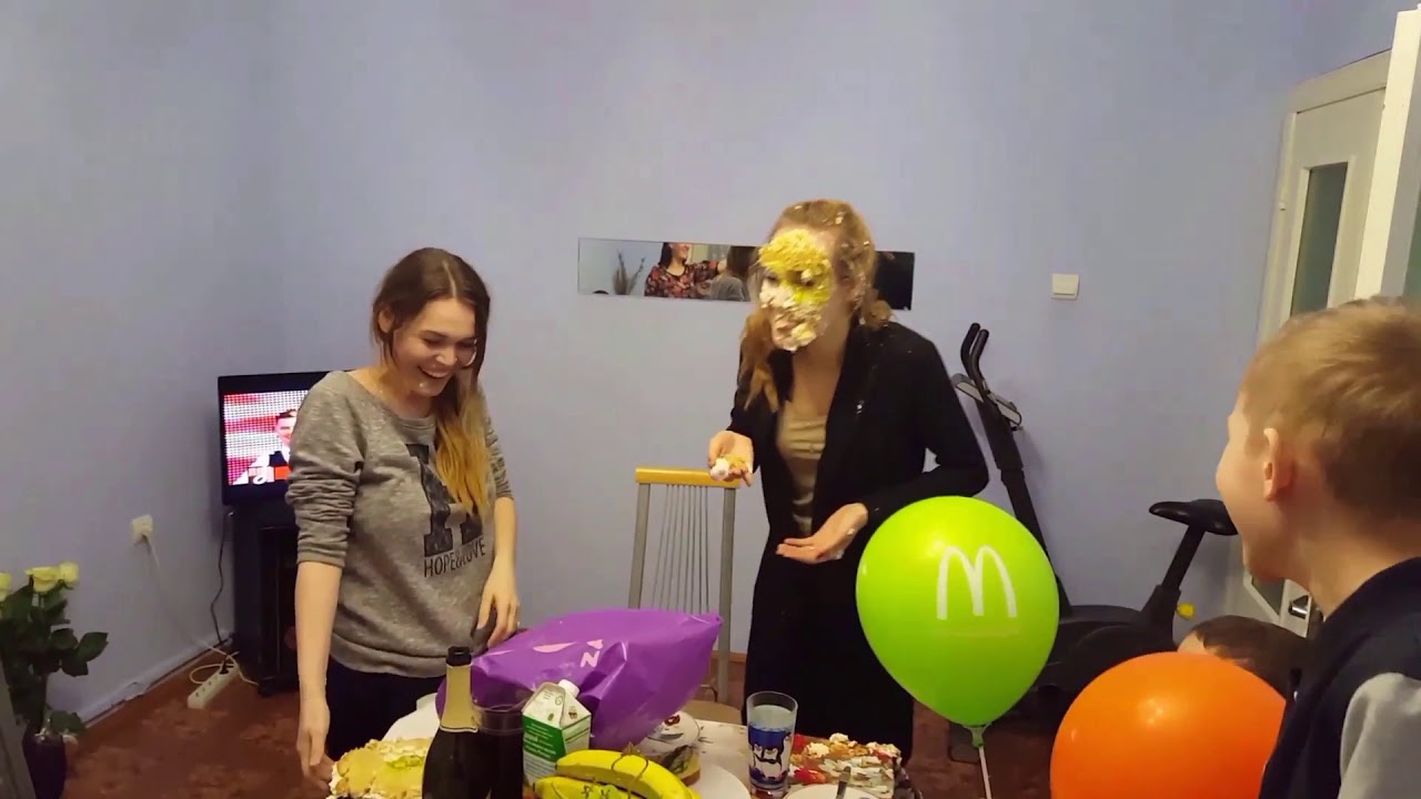 Russian Girl Gets Cake In The Face Youtube