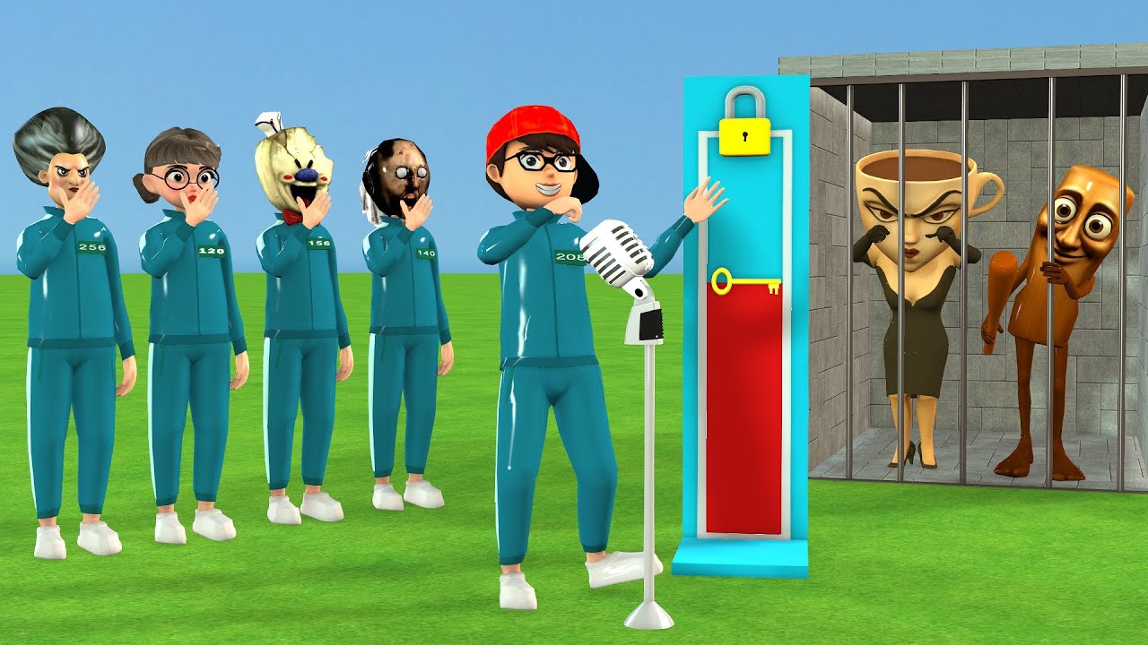 Scary Teacher 3D vs Squid Game Rescue Tung Tung Tung Sahur Italian Brainrot Singing Challenge