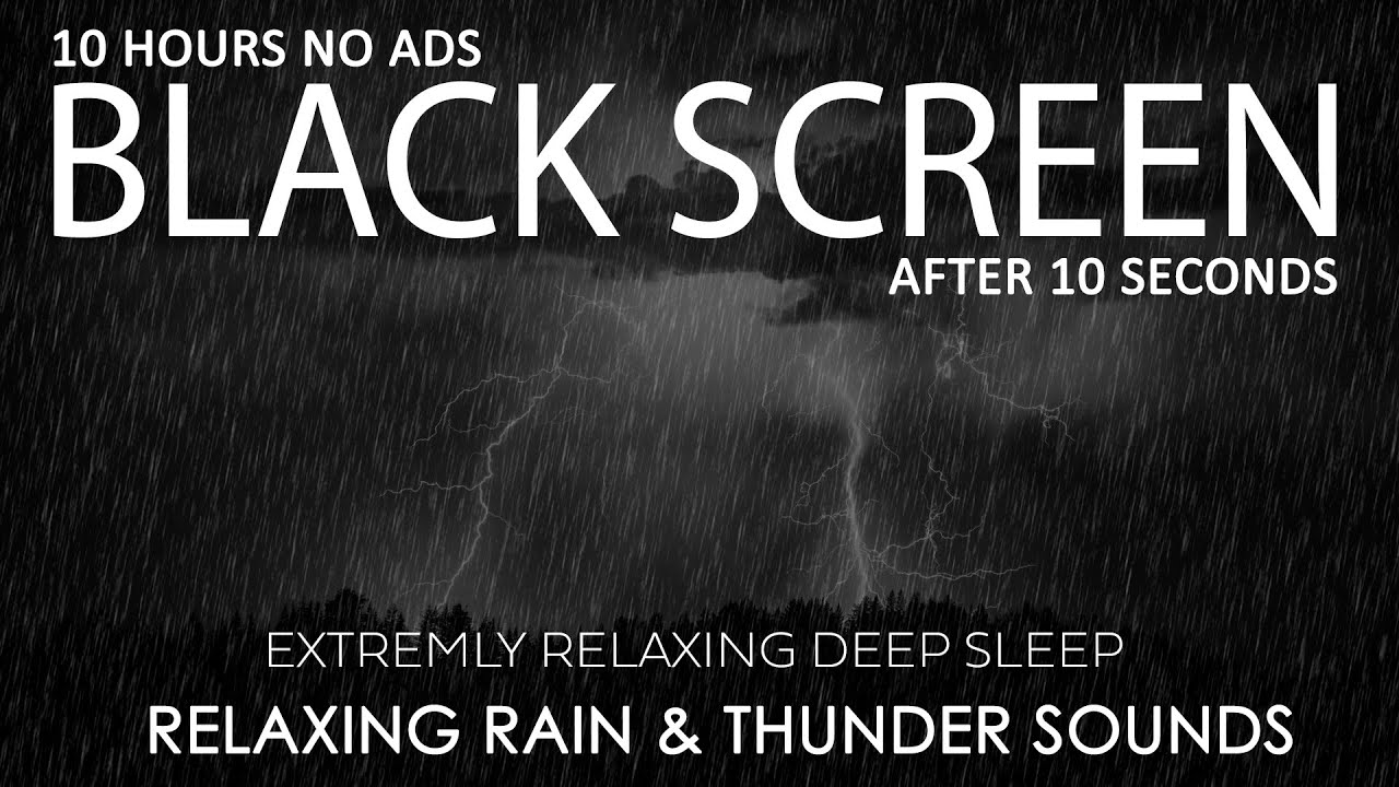 Relaxing rain for sleep black screen after 10 seconds Instant sleep