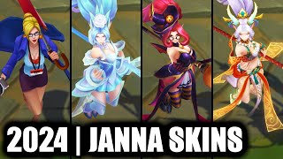 ALL JANNA SKINS SPOTLIGHT 2024 | League of Legends