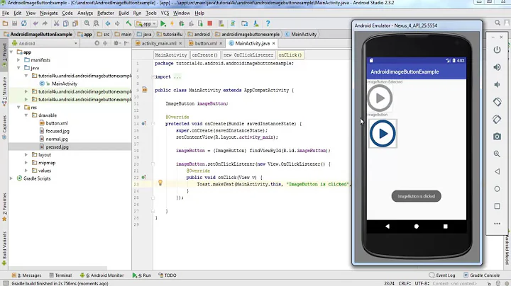 Android ImageButton, Android ImageButton Selector - Android Studio Tutorial for Beginners