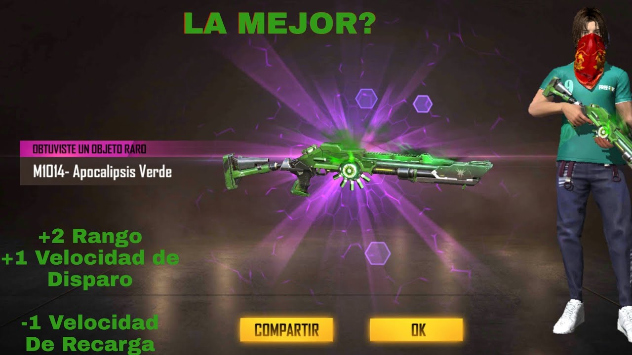 PROBANDO LA M1014 VERDE DE LA INCUBADORA // FREE FIRE - YouTube