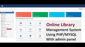 Online Library Management System Using PHP/MYSQL With admin panel