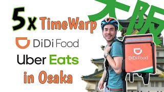 5x GoPro TimeWarp [Uber eats u0026 Didi food delivery in Osaka] [Dashware  telemetry data and earnings]