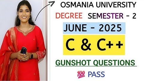 C&C++ || IMPORTANT GUNSHOT QUESTIONS || SEMESTER-2 || O.U || 💯 PASS || B.COM || @shivanipallela