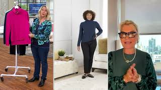 Isaac Mizrahi Live Cashmere Turtleneck Sweater W Mixed Sches On Qvc