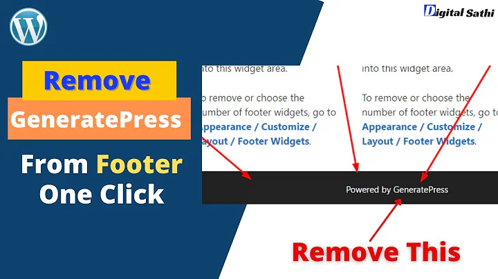 Remove Footer Copyright Section Text from Generatepress Wordpress Theme