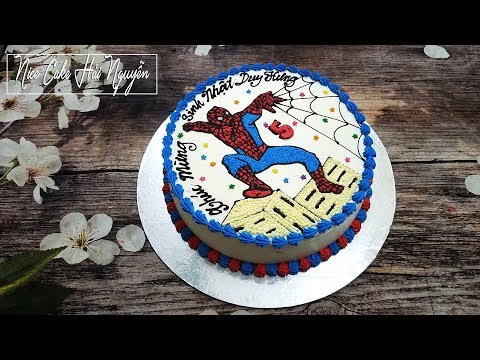 Bánh Sinh Nhật Vẽ Hình Người Nhện Cực Nhanh Và Đơn Giản - Draw Spider Man On Cake | Foci