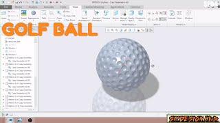 GOLF BALL || How to Make a Golf Ball || CREO TUTORIAL