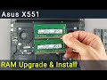 How to upgrade RAM memory in Asus X551 laptop