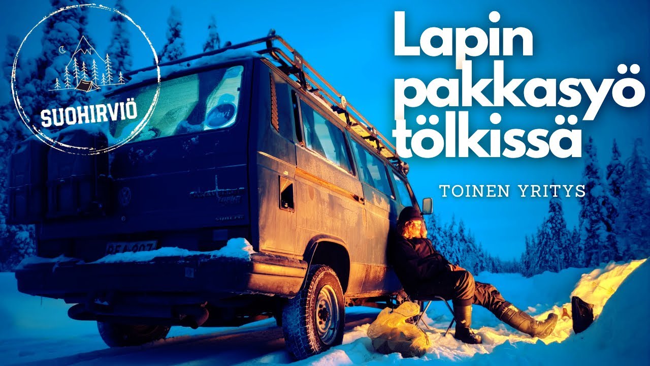 Lapin pakkasyö tölkissä yritys nro. 2 | Tielle kaatunut puu