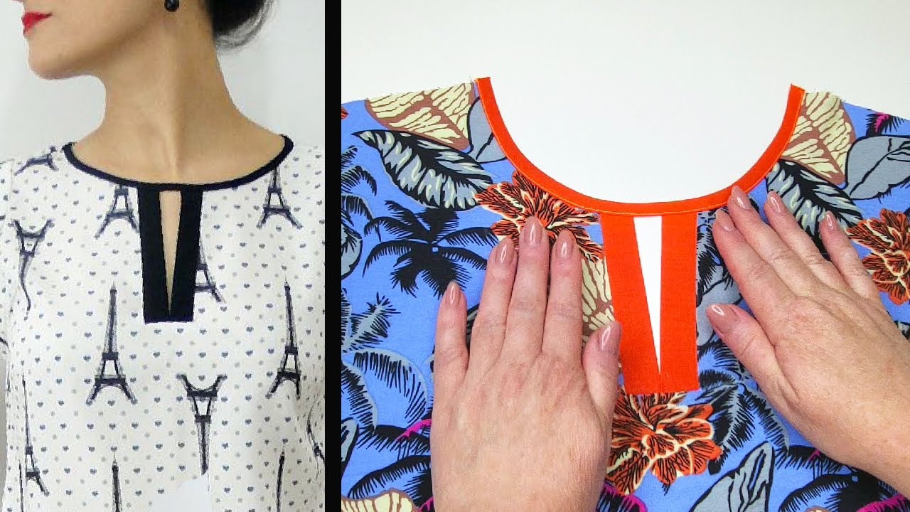 🍀Basic tips for sewing a Vneck with a placket YouTube