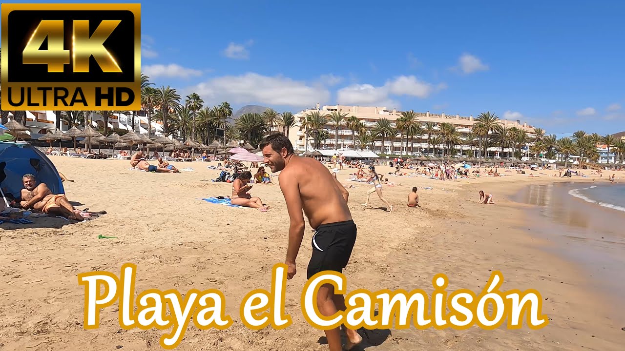 TENERIFE | BEACH WALK - El Camisón Beach Spain - [Las Américas] 🌞 Promenade and On the Beach 2021 - YouTube