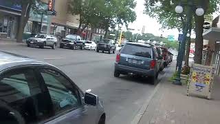 Fergus Falls Minnesota in Otter tail County looking at businesses in the downtown area