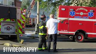 *EXCLUSIVE FIREGROUND AUDIO* Multiple Departments Battle 3rd Alarm Transformer Fire In Lexington