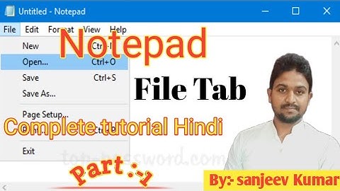 notepad ky hai| notepad file menu |notepad full information in hindi | (part:-1) #notepad