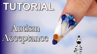 SUPER EASY Balloons Autism Acceptance Nail Art Tutorial