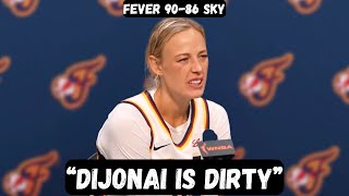 Sophie Cunningham BLASTS DiJonai Carrington after DIRTY foul - Post Game Interview - Fever vs Sky