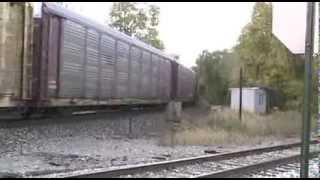 Two NS freight trains at Logansport, Indiana - Oct. 2013