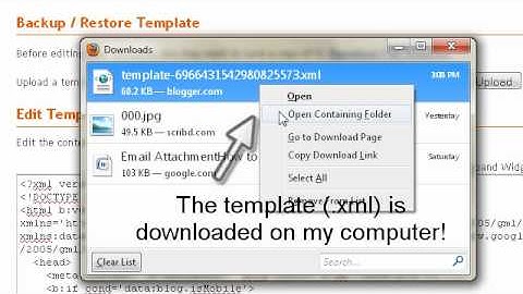 Blogger Tutorial: Backup & Restore a Blogger Template