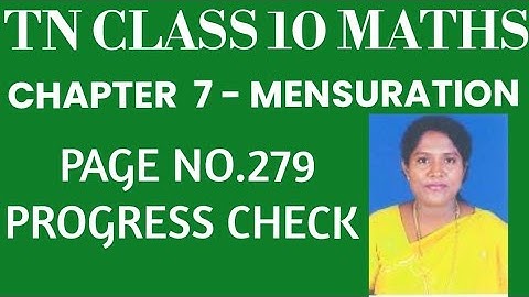 #TNClass10Mathematics - Samacheer Kalvi- Chapter 7 - Mensuration- Progress Check - Page no.279