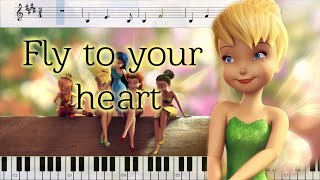 FLY TO YOUR HEART from TikerBell Sing along (Karaoke   Guide melody   Sheet music   Piano tutorial)