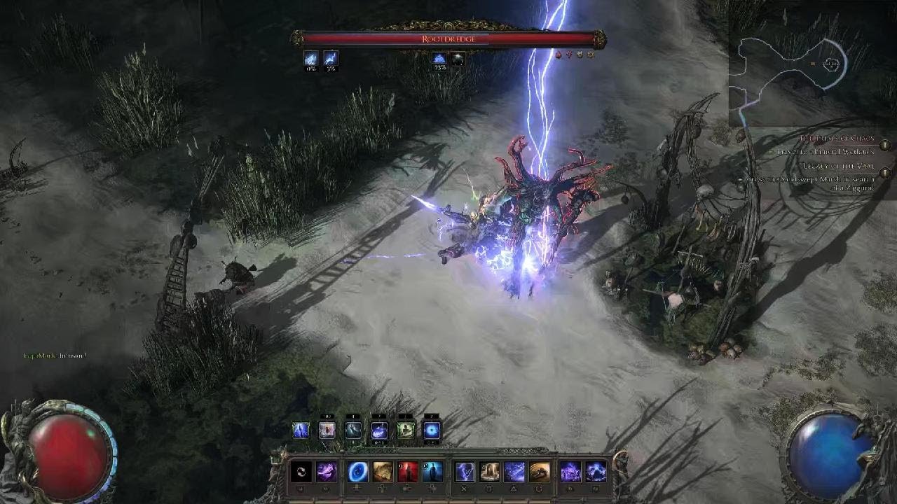Path of Exile 2 Beta: Monk a.k.a. ThunderGOD vs Rootdredge act 3 cruel ...