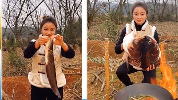 Cuộc sống rừng rậm Trung Quốc Món ăn ngon Nấu ăn Món ăn Cô gái xinh đẹp Part 5