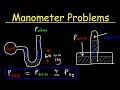 Manometer Pressure Problems, Introduction to Barometers - Measuring Gas & Atmospheric Pressure